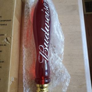NEW RED LUCITE BUDWEISER TAP HANDLE